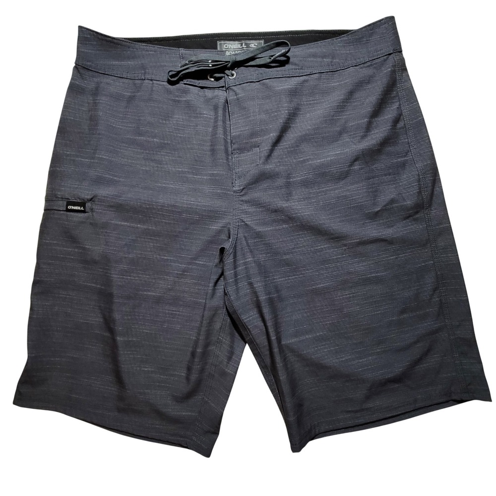O'Neill Boardshorts Mens 34 Charcoal Grey Heathered Stretch Surf Shorts Outdoors